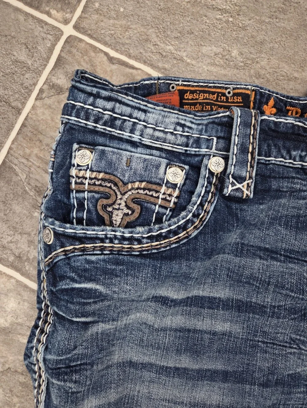 Rock Revival Jeans Slim Straight Tristan Men's Size 38x30 EUC